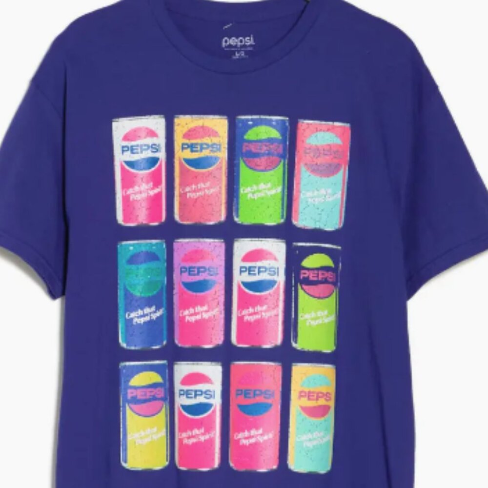 NWT Men's Philcos Retro Pepsi Can Neon Graphic T-Shirt